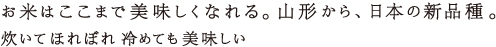 お米はここまでおいしくなれる。山形から、日本の新品種。つや姫を探しているあなたの為の、お買い物支援サイトです。